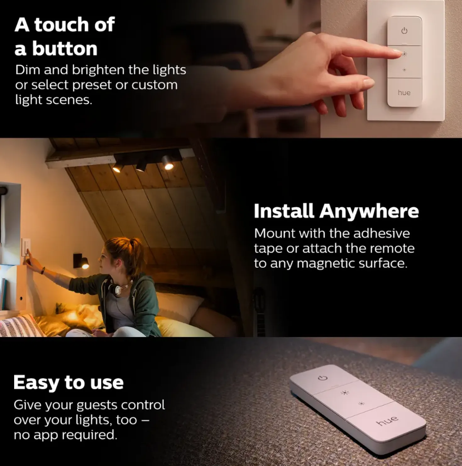 Indbygningsspot Sæt | 10-Pak | Inkl. Philips Hue GU10 | White | 2700K | Bridge + Dimmer | Hvid