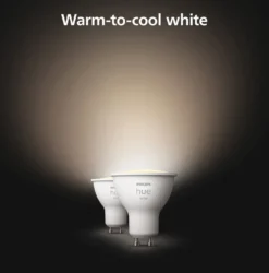 Indbygningsspot Sæt | 2-Pak | Inkl. Philips Hue GU10 | White | 2700K | 400lm | 4,2lm | Hvid