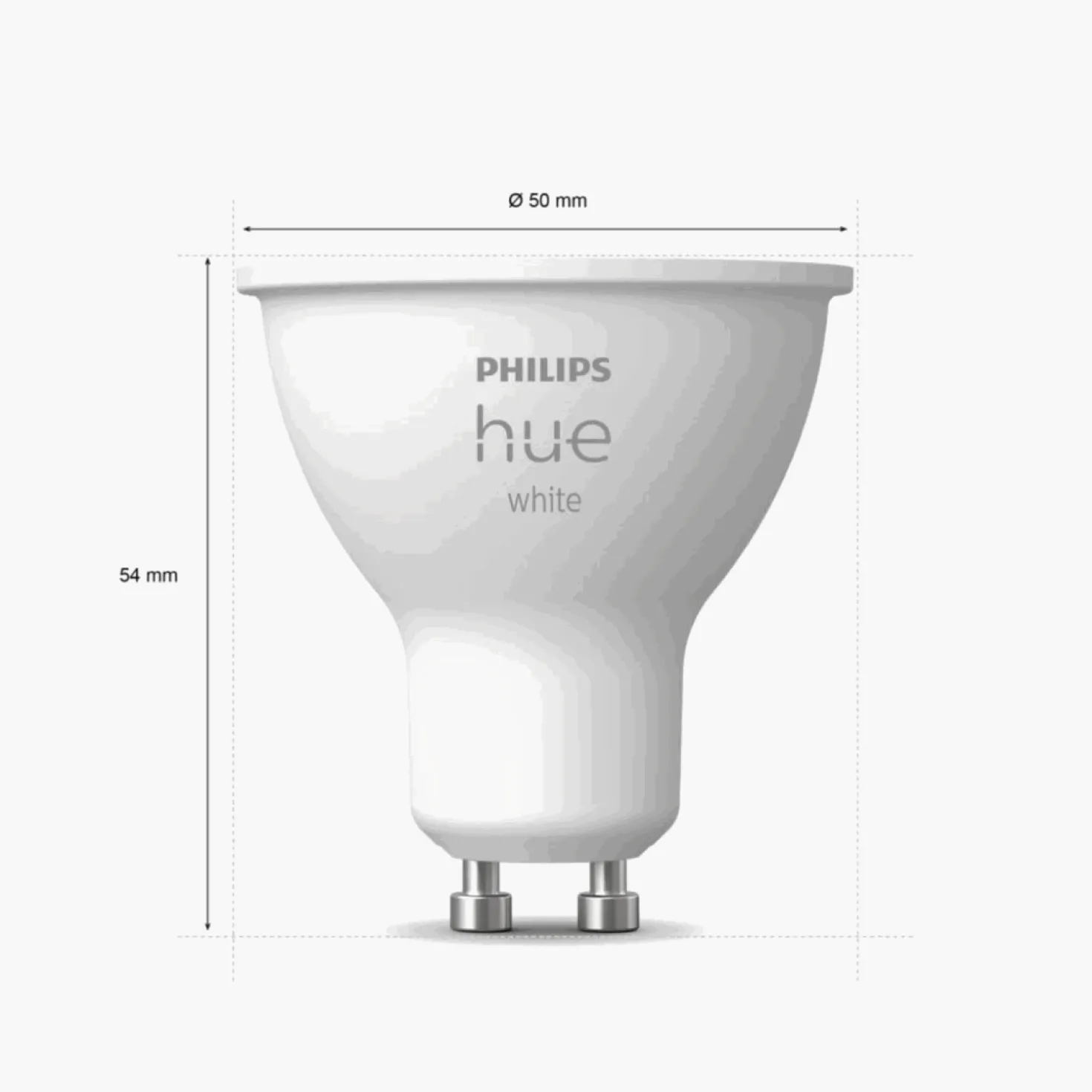 Indbygningsspot Sæt | 2-Pak | Inkl. Philips Hue GU10 | White | 2700K | 400lm | 4,2lm | Hvid
