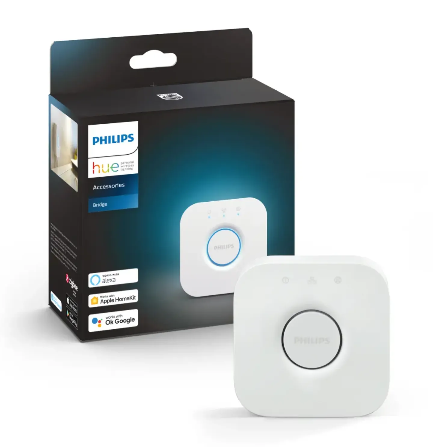Indbygningsspot Sæt | 10-Pak | Inkl. Philips Hue Gu10 | White Ambiance | Bridge + Sensor | 400lm | 4,2W