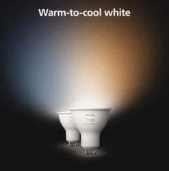 Indbygningsspot Sæt | 10-Pak | Inkl. Philips Hue Gu10 | White Ambiance | Bridge + Switch | 400lm | 4,2W