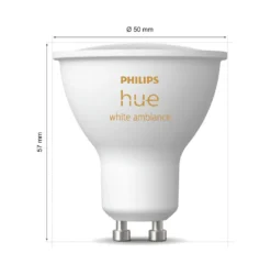 Indbygningsspot Sæt | 10-Pak | Inkl. Philips Hue Gu10 | White Ambiance | Bridge + Switch | 400lm | 4,2W