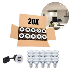 Indendørs Gu10 Spot | Mat Hvid | Inkl. Philips Master Pære | 2700K | VENTA | 20 stk. pakke (Sætpris)