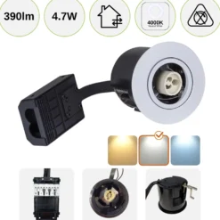 Indendørs Spot | 12-pak | 230V | Indbygningsspot | inkl. Philips GU10 pærer | VENTA | Hvid