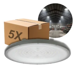 Industrilampe | LED High Bay | 5-Pak | 4000K | 10000lm | 100W | SULAN | Grå