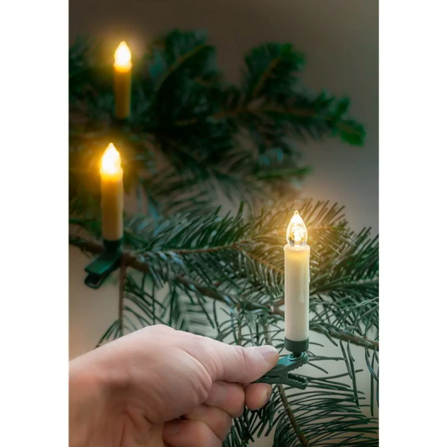 Juletræs Stearinlys | LED | Fjernbetjening | 20 stk. | Dæmpbar | IP20 (77753)