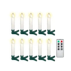 Juletræs Stearinlys | LED | Fjernbetjening | 10 stk. | Dæmpbar | IP20 (77753)