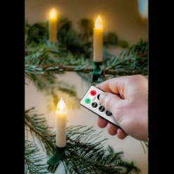 Juletræs Stearinlys | LED | Fjernbetjening | 10 stk. | Dæmpbar | IP20 (77753)
