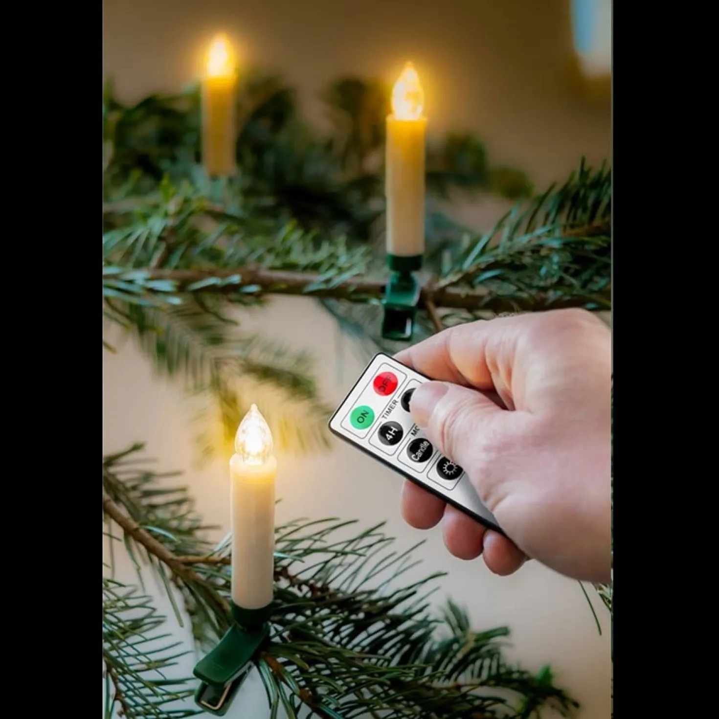 Juletræs Stearinlys | LED | Fjernbetjening | 10 stk. | Dæmpbar | IP20 (77753)