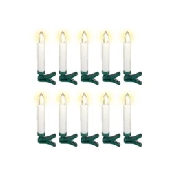 Juletræs Stearinlys | LED | Fjernbetjening | 10 stk. | Dæmpbar | IP20 (77753)