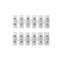 Klemrække 6-polet 4mm² Neutral 2 stk | IP20 | Transparent