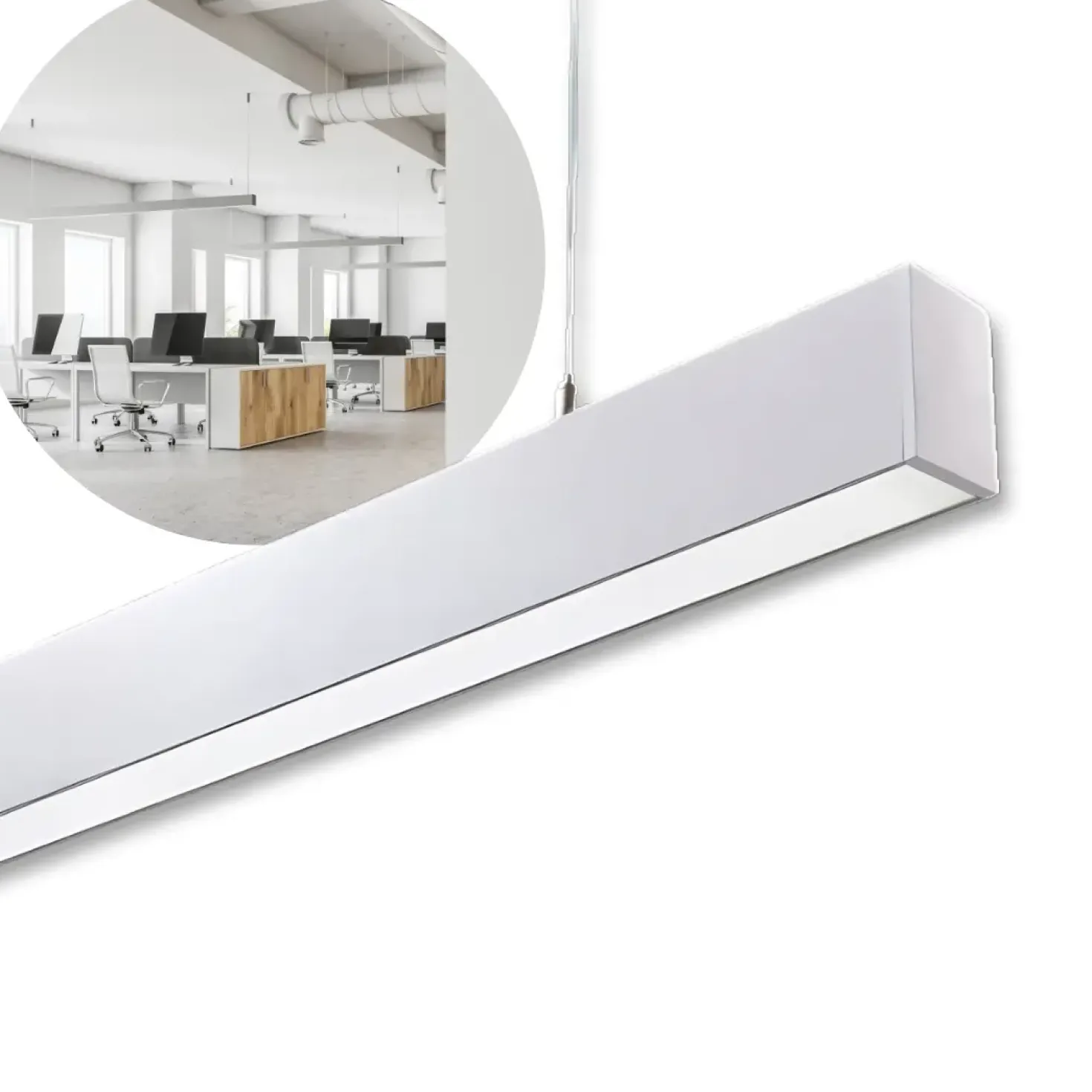 Kontor Loftlampe 120cm | CCT | 5200lm | 40W | KOLINE K2 | Hvid
