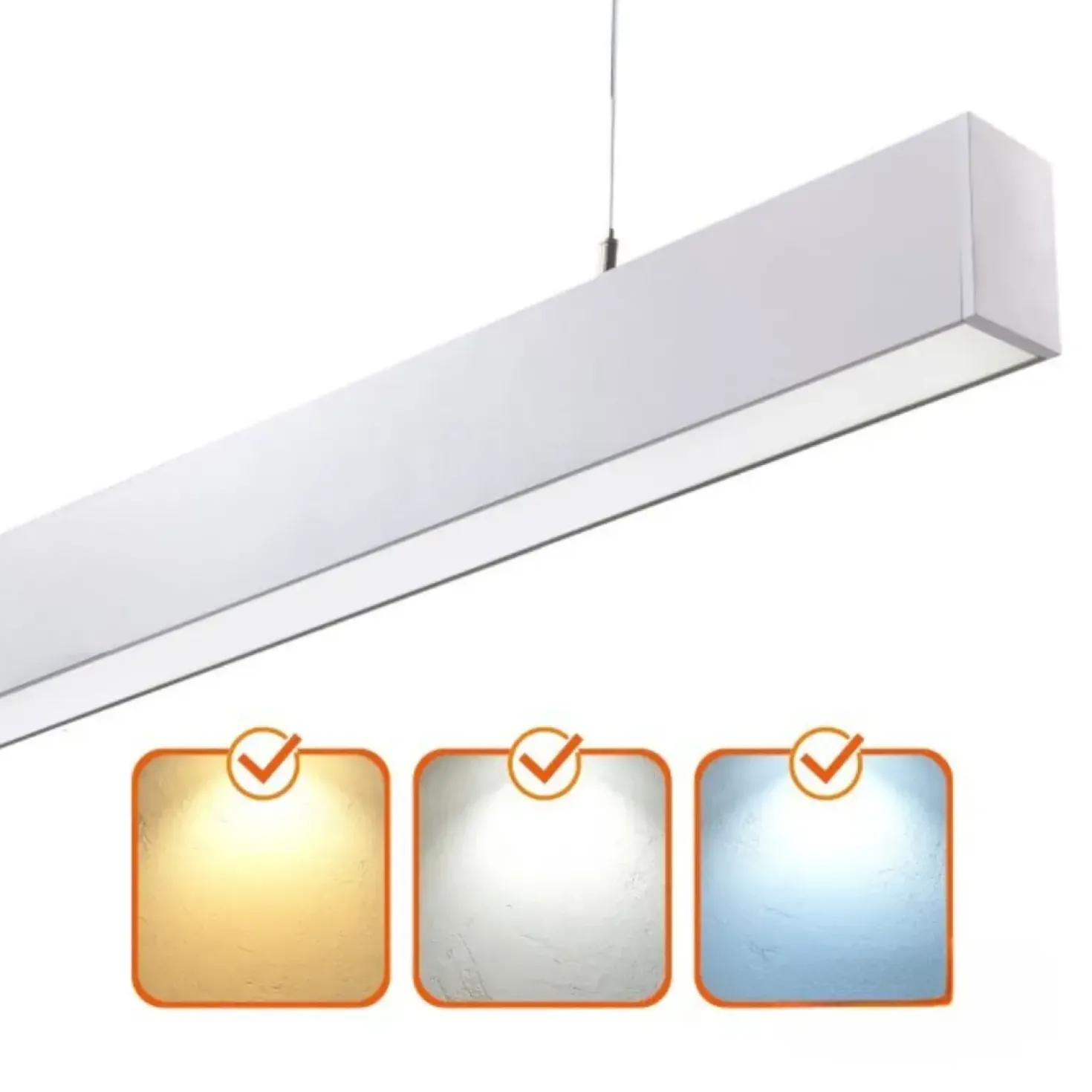 Kontor Loftlampe 120cm | CCT | 5200lm | 40W | KOLINE K2 | Hvid