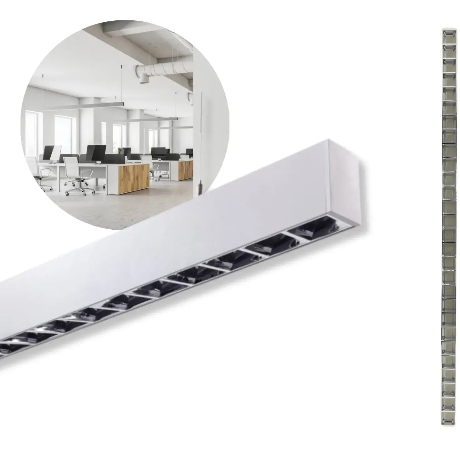 Kontor Loftlampe 120cm | CCT | 3600lm | 30W | KOLINE K2 | UGR19 | Hvid