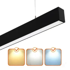 Kontor Loftlampe 120cm | 3CCT | 4800lm | 20W/30W/40W | KOLINE K2 | Sort