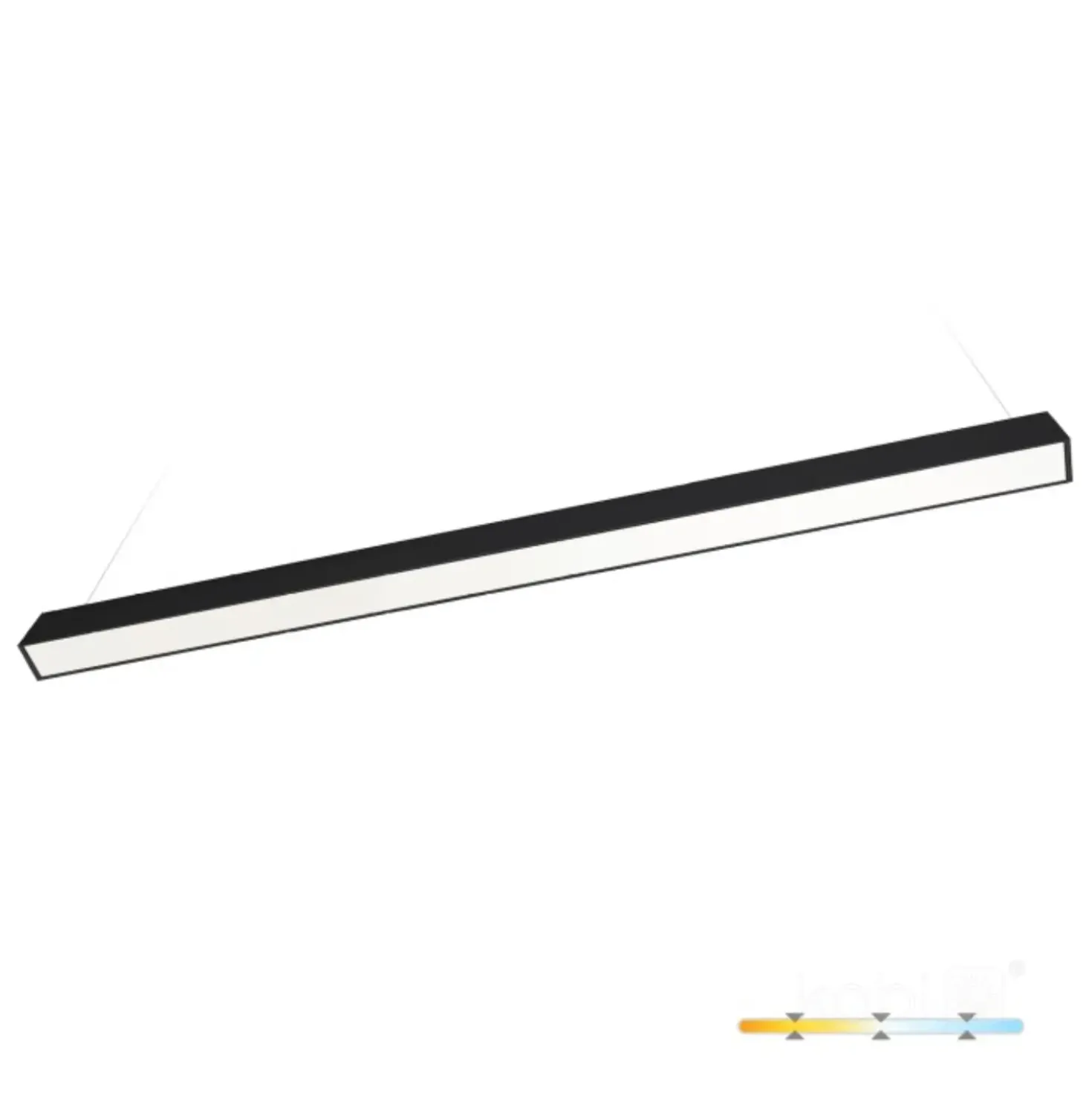 Kontor Loftlampe 120cm | 3CCT | 4800lm | 20W/30W/40W | KOLINE K2 | Sort