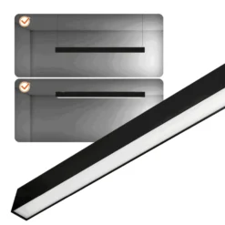 Kontor Loftlampe 120cm | 4000K | 2600lm | 20W | KOLINE K1 | Sort