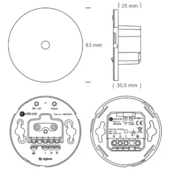 Lampeudtag m. Zigbee Dimmer | 5-200W | Push | Memoryfunktion | Hue Kompatibel