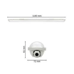 LED Armatur 120cm | 4000K | 6000lm | 40W | IP65 | LINKER | Gennemfortrådet