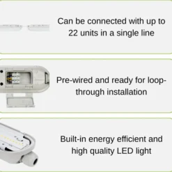 LED Armatur 120cm | 4000K | 6000lm | 40W | IP65 | LINKER | Gennemfortrådet
