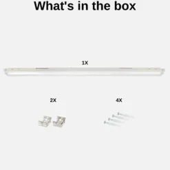LED Armatur 120cm | 4000K | 6000lm | 40W | IP65 | LINKER | Gennemfortrådet