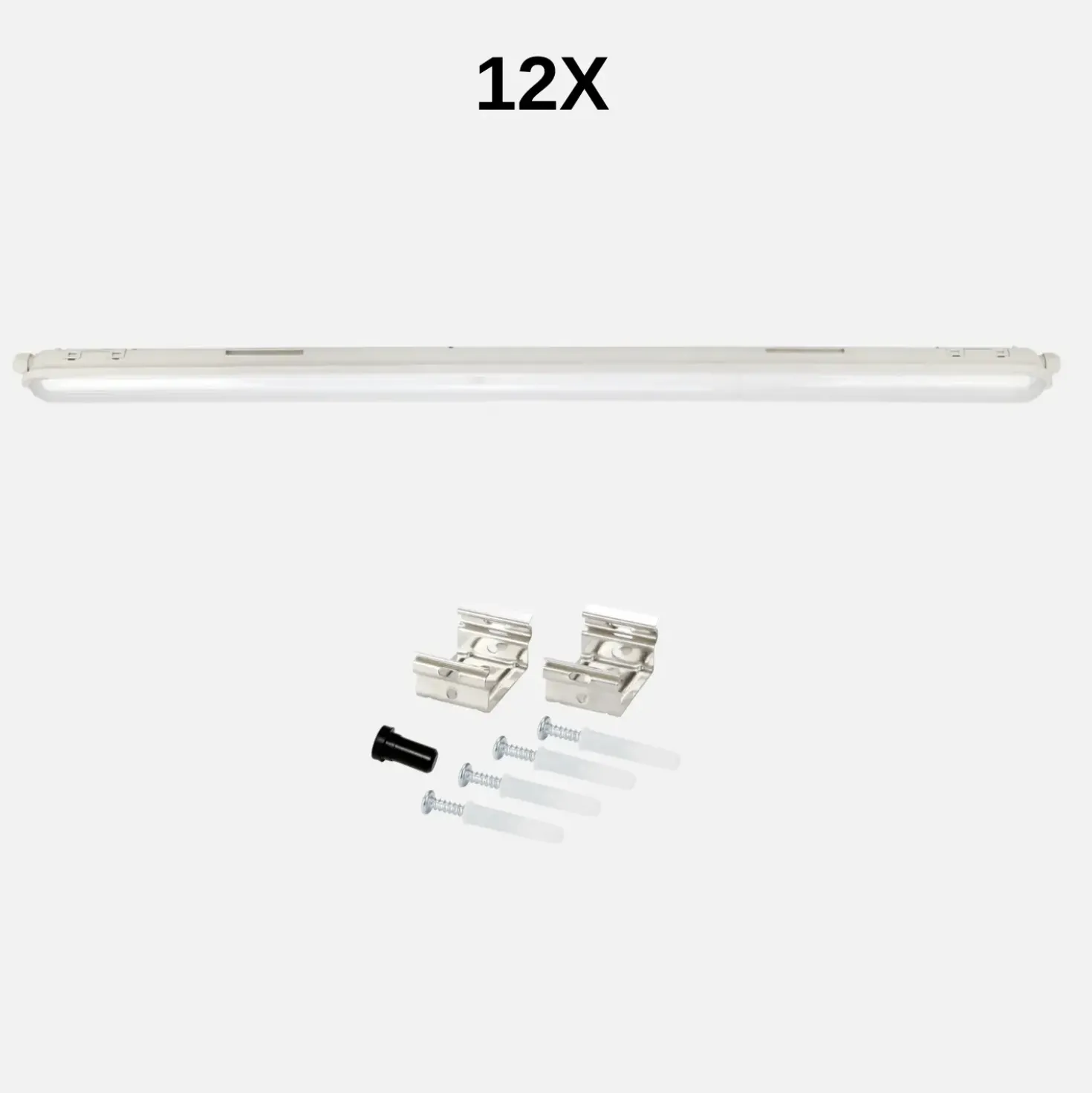 LED Armatur 120cm | 12-Pak | 4000K | 156lm/W | 36W | IP65 | SolidLine | Gennemfortrådet