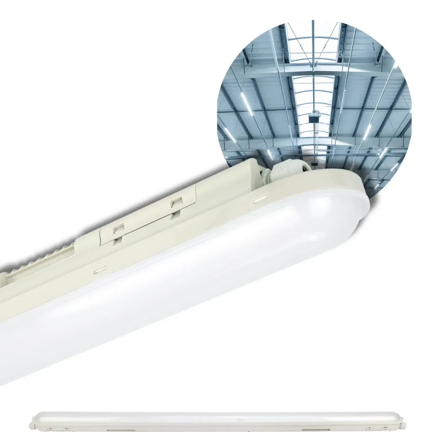 LED Armatur 120cm | 12-Pak | 4000K | 156lm/W | 36W | IP65 | SolidLine | Gennemfortrådet