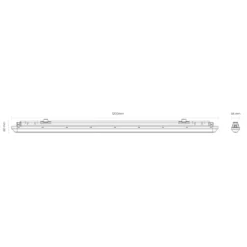 LED Armatur 120cm | 12-Pak | 4000K | 156lm/W | 36W | IP65 | SolidLine | Gennemfortrådet