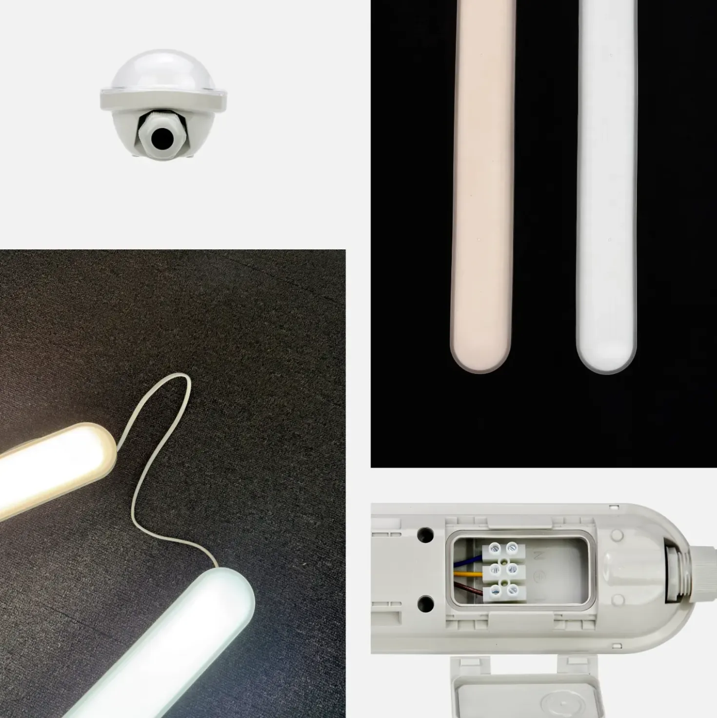 LED Armatur 120cm | 6-Pak | 4000K | 156lm/W | 36W | IP65 | SolidLine | Gennemfortrådet
