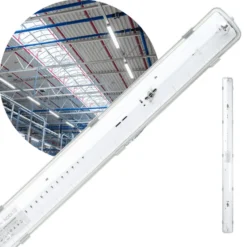 LED Armatur | Industriarmatur | 120cm | Enkelt LED Rør | IP65 | T8 | Uden Rør