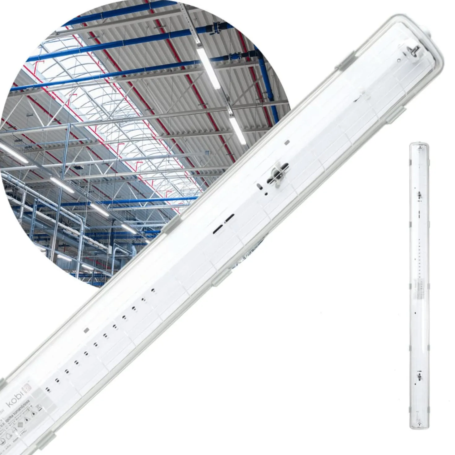 LED Armatur | Industriarmatur | 120cm | Enkelt LED Rør | IP65 | T8 | Uden Rør