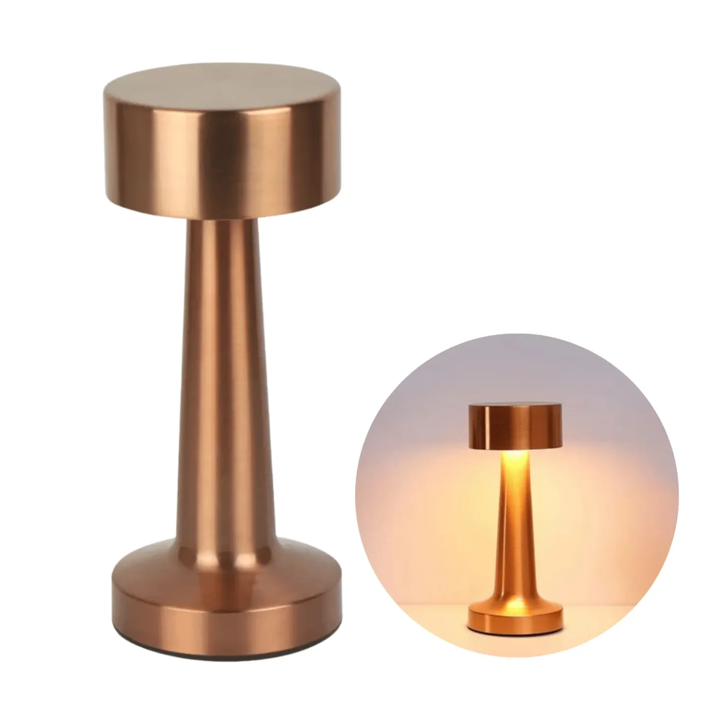 LED Bordlampe | Genopladelig | CCT | USB | Rosaguld | 1W
