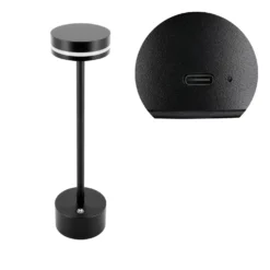 LED Bordlampe | Genopladelig Lampe | Touch | 3CCT | 60lm | TALIA | Sort