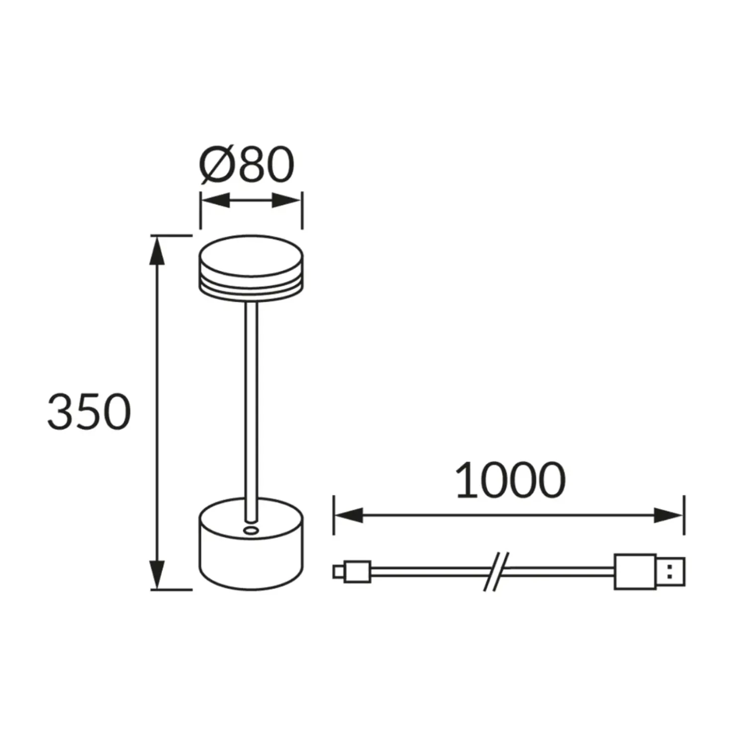 LED Bordlampe | Genopladelig Lampe | Touch | 3CCT | 60lm | TALIA | Guld
