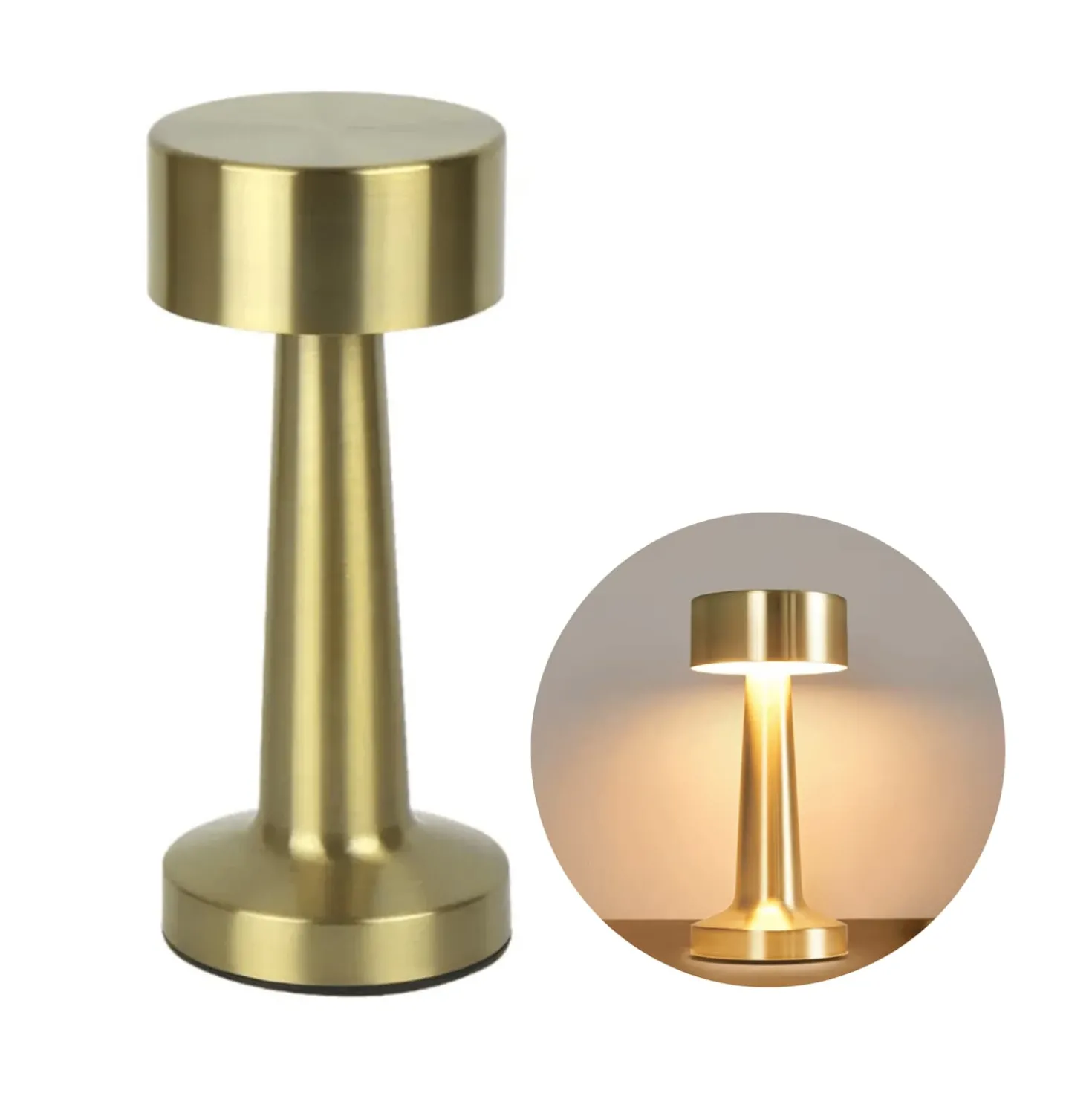 LED Bordlampe | 4-Pak | Genopladelig | CCT | USB | Messing farve | 1W