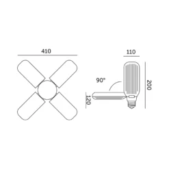 LED Grolys Pære E27 | 2-Pak | 59 PPF | 40W | PLANTY | Hvid