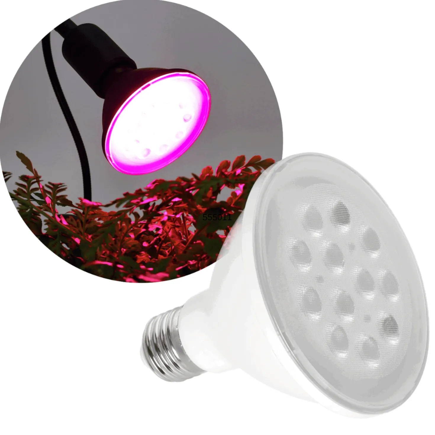 LED Grolys Pære E27 | 10,5 PPF | 9W | PLANTY | Hvid