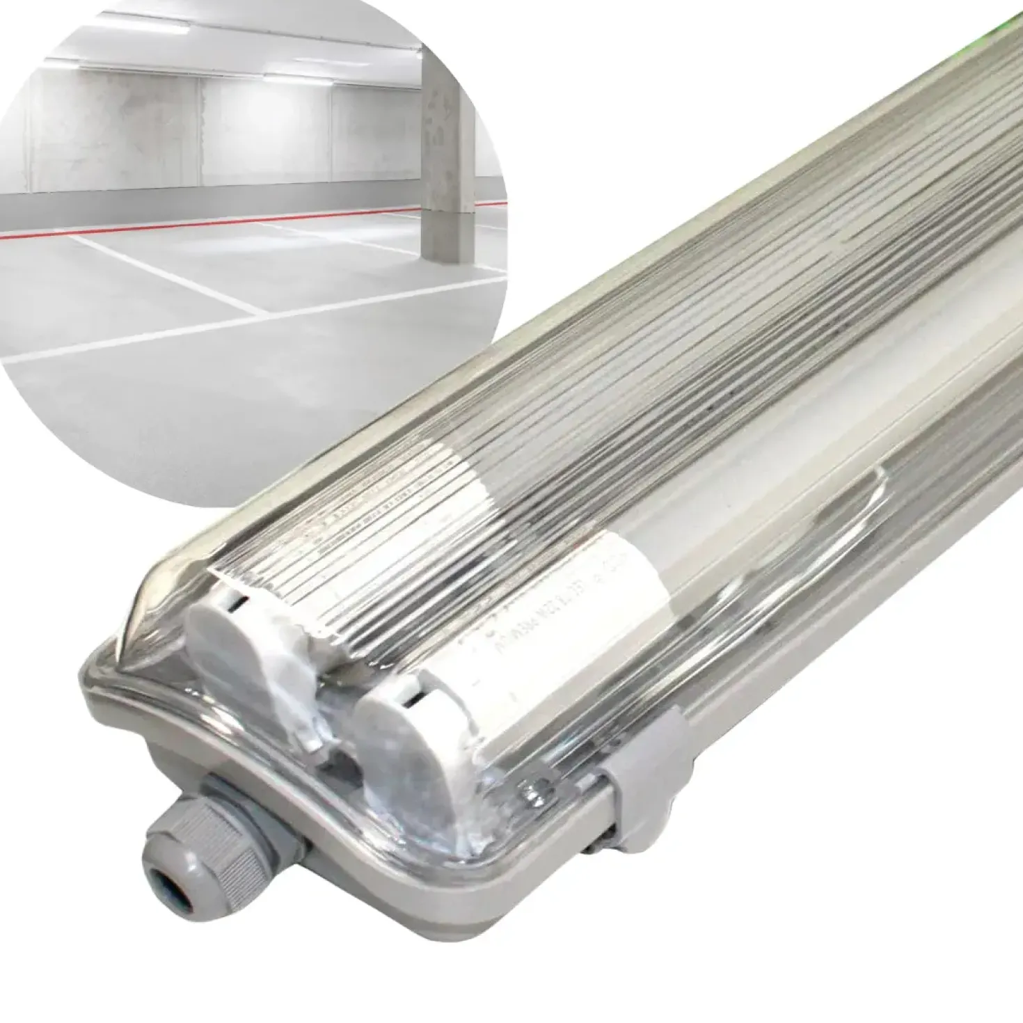 LED Industriarmatur | 150cm | IP65 | 4000K | 7040lm | 2x22W | Dobbelt Lysstofrørs armatur