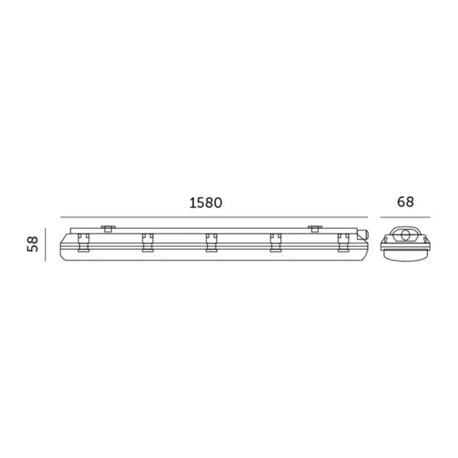 LED Industriarmatur | 150cm | IP65 | 4000K | 3520lm | 22W | Single LED armatur