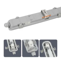 LED Industriarmatur | 120cm | 12-Pak | 4000K | 2160lm | 1x18W | IP65 | Inkl. LED Rør