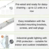 LED Industriarmatur 120cm | 10-Pak | 2x18W | 5000K | T8 | Dobbelt Lysstofrørs armatur