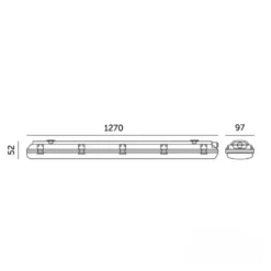 LED Industriarmatur 120cm | 10-Pak | 2x18W | 5000K | T8 | Dobbelt Lysstofrørs armatur