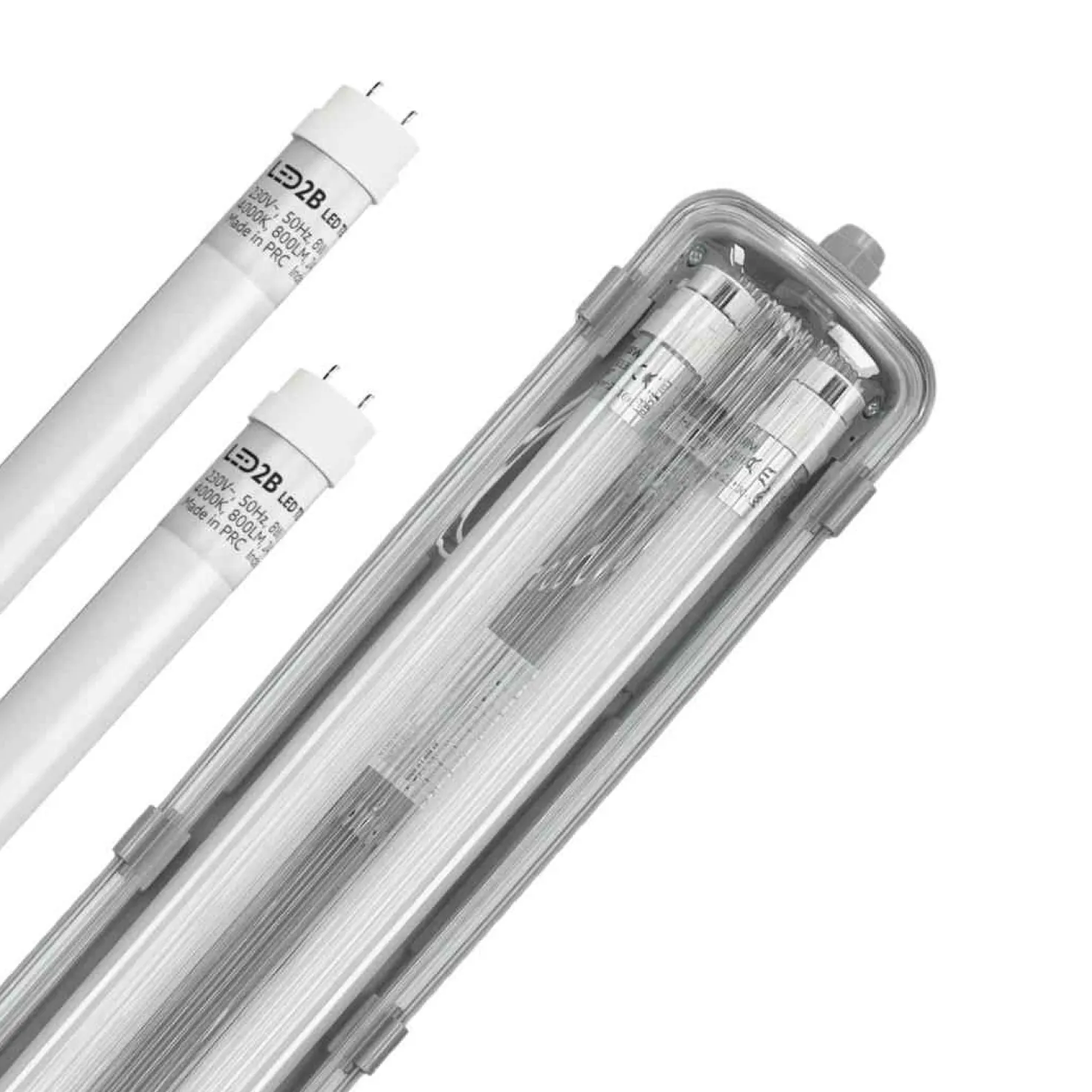 LED Industriarmatur | 120cm | 10 stk. Pakke (Sætpris) | 2x18W | T8 LED Rør | 4000K