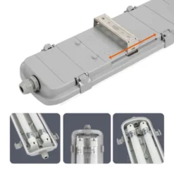 LED Industriarmatur | 120cm | 10 stk. Pakke (Sætpris) | 2x18W | T8 LED Rør | 4000K