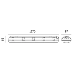 LED Industriarmatur 120cm 2x18W IP65 T8 – Dobbelt Lysstofrørs armatur – 4000K