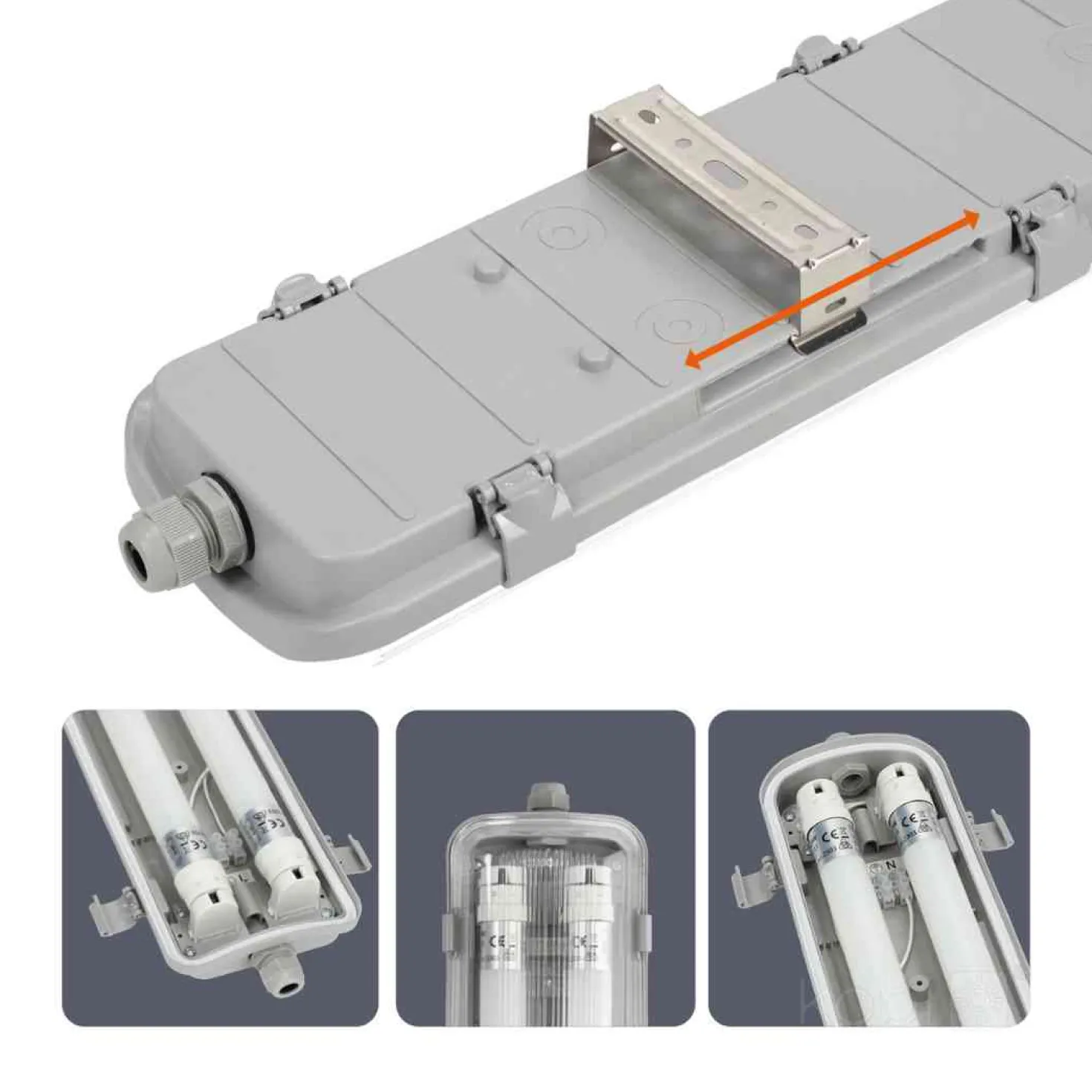 LED Industriarmatur 120cm 2x18W IP65 T8 – Dobbelt Lysstofrørs armatur – 4000K