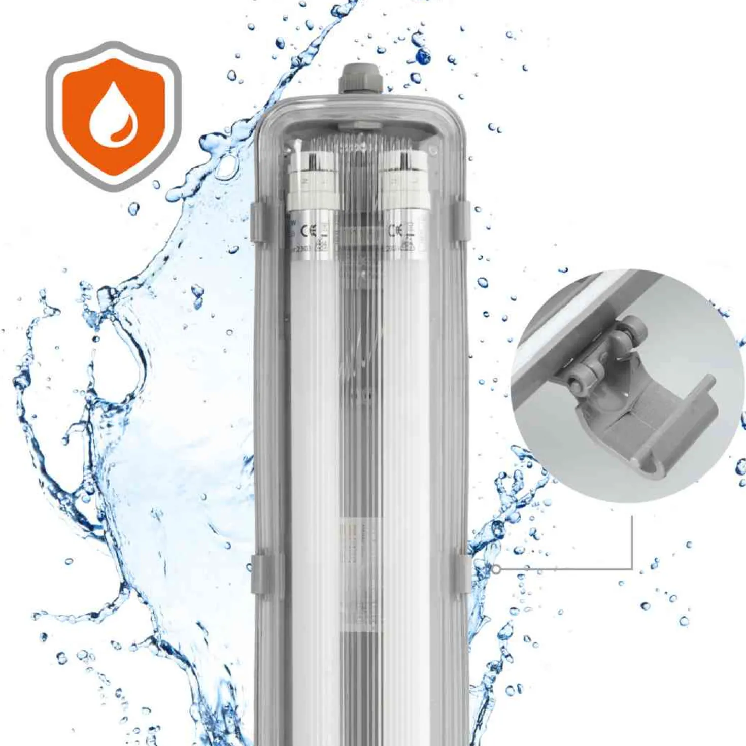 LED Industriarmatur 120cm 2x18W IP65 T8 – Dobbelt Lysstofrørs armatur – 4000K