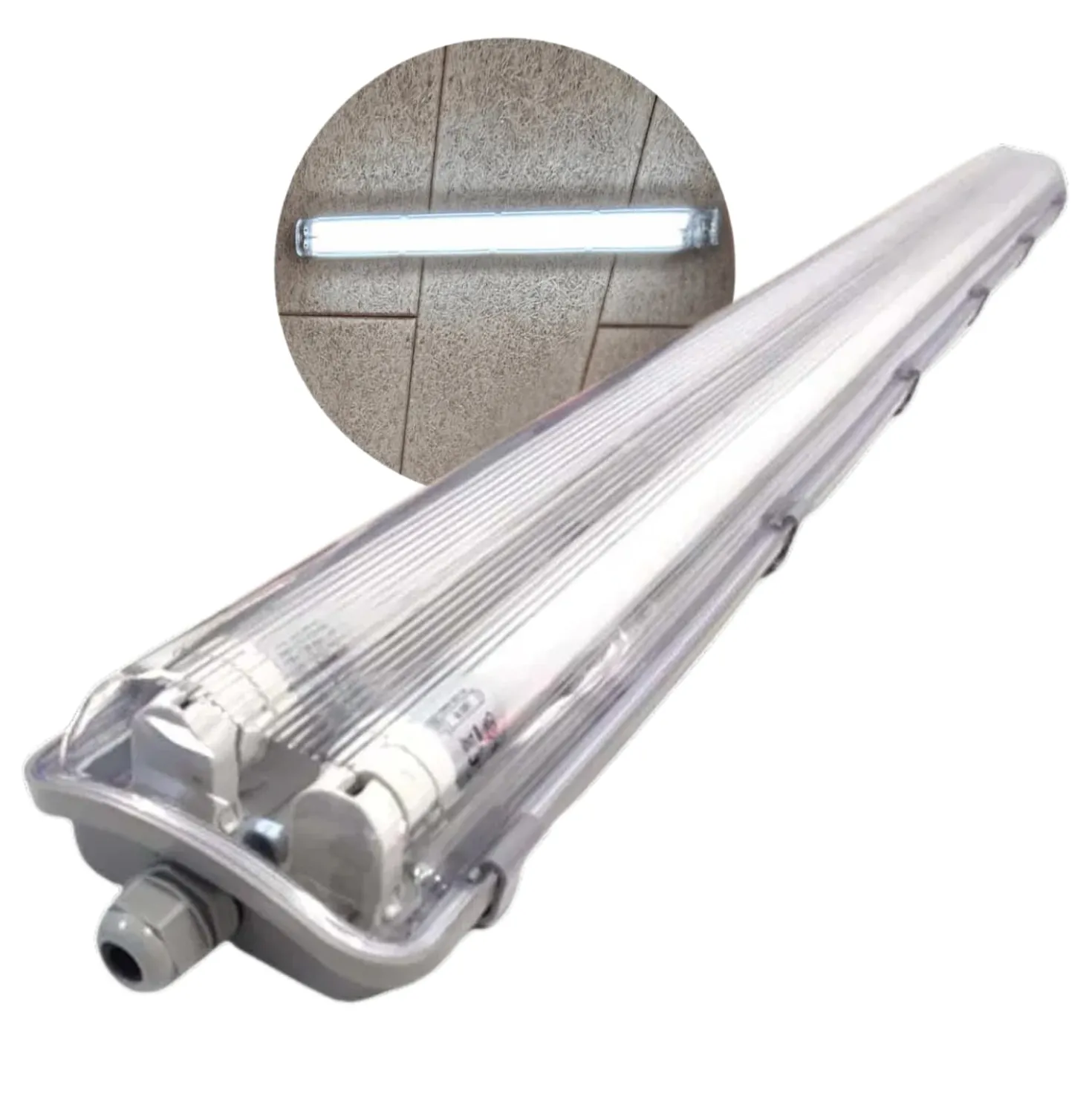 LED Industriarmatur 120cm | 2x18W | 6500K | T8 | Dobbelt Lysstofrørs armatur