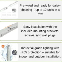 LED Industriarmatur 120cm | 2x18W | 5000K | T8 | Dobbelt Lysstofrørs armatur