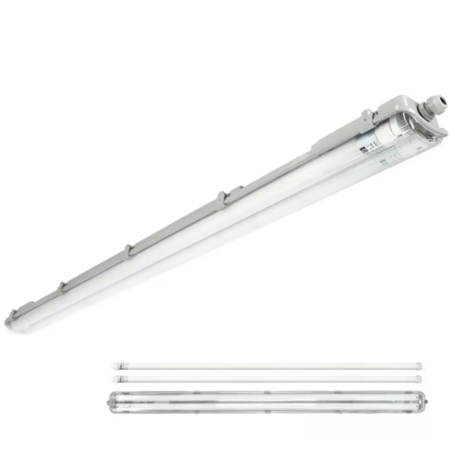 LED Industriarmatur 120cm | 2x18W | 5000K | T8 | Dobbelt Lysstofrørs armatur